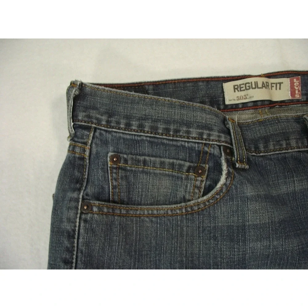 Levi's Men's 505 jeans 36‎ x 30 regular fit straight blue denim pants